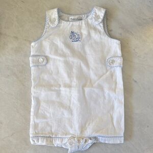 Ralph Lauren Blue Label White and Blue Infant Romper